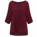 2021 Amazon cross border new women's large long sleeve solid color casual loose T-shirt 