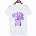 Amazon WISH hot lady 3D perfume printing short sleeved leisure t-shirt t-shirt factory direct sale 