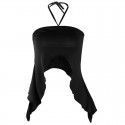 Ins European and American foreign trade cross-border 2021 heart hot selling solid color two wear ear edge hanging neck vest black suspender shirt 