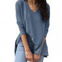 European and American women's cross-border foreign trade Amazon eBay autumn new casual loose V-neck bottomed shirt long sleeve T-shirt women 