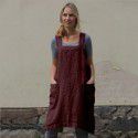 Amazon 2022 cross border European and American new eBay women's cotton linen apron long circumference home clothes loose dress 