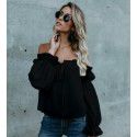 2022 eBay Amazon bow Chiffon Top T-shirt women's summer net red women's wear 