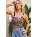 2021 cross border foreign trade summer new express Amazon slim sexy Knitted Top leopard suspender vest 
