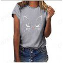 Amazon eBay European and American women's fashion pop cat printed short sleeved shirt manufacturer direct selling and wholesale 