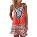 Manufacturer direct selling spot cross-border Amazon hot selling popular European and American summer new printed suspender dress skirt 