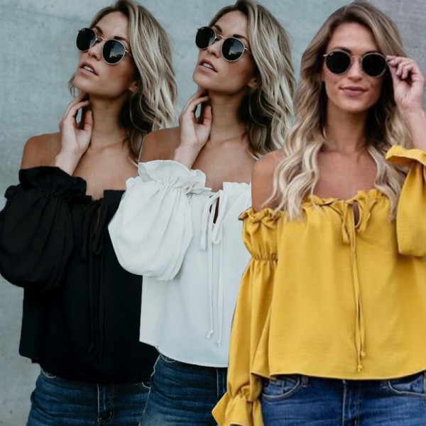2022 eBay Amazon bow Chiffon Top T-shirt women's summer net red women's wear 
