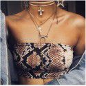 Express Amazon Women's underwear, European and American foreign trade snake pattern sexy short wrap chest, one hair substitute 