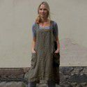 Amazon 2022 cross border European and American new eBay women's cotton linen apron long circumference home clothes loose dress 