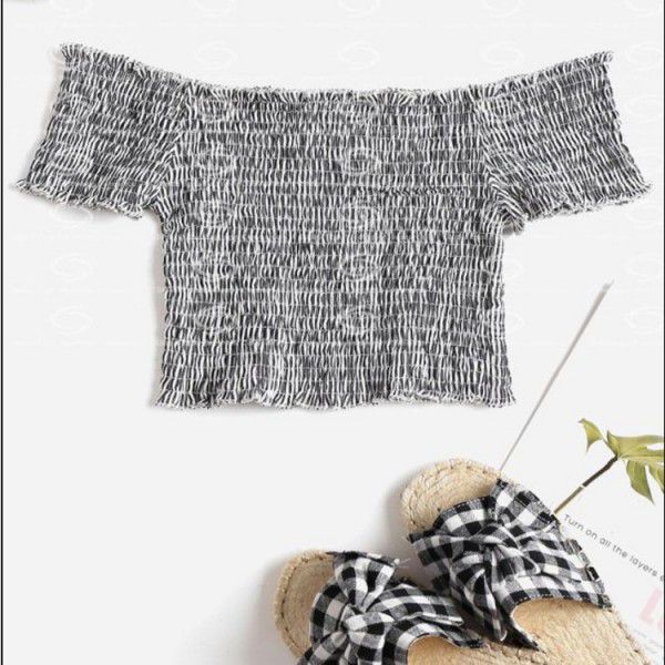European and American style 2019 express Amazon summer new women's fashion sexy elastic chest Wrap Top 