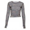 European and American women's wear ins style 2020 New Amazon foreign trade cross-border short top exposed navel perspective camouflage T-shirt 