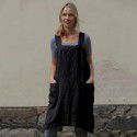 Amazon 2022 cross border European and American new eBay women's cotton linen apron long circumference home clothes loose dress 