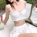 European and American 2021 summer cross-border new women's wear solid color backless navel suspender vest high waist sexy Shorts Set