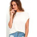 Cross border new foreign trade women's express eBay Amazon hot selling European and American women's solid color backless T-shirt 