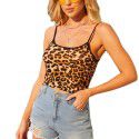 2021 cross border foreign trade summer new express Amazon slim sexy Knitted Top leopard suspender vest 