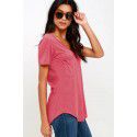 Amazon new solid color V-neck European and American fashion women's short sleeved T-shirt summer loose casual coat spot wholesale 