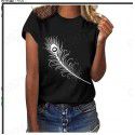 Amazon eBay European and American women's fashion pop cat printed short sleeved shirt manufacturer direct selling and wholesale 