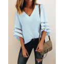 Amazon spring and summer new women's clothing express wish European and American loose large mesh splicing top 7057 