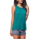 Amazon wish express eBay popular European and American casual top round neck solid color sleeveless vest T-shirt women's wear 