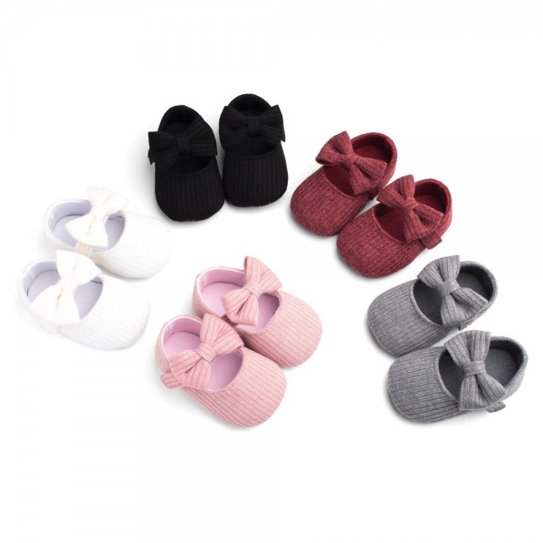 Four seasons hot selling wool bow princess shoes female baby soft soled walking shoes baby shoes g016 