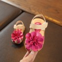 2020 spring and summer new Baotou sandals children's big flower girl's ox tendon bottom anti-skid sandals 