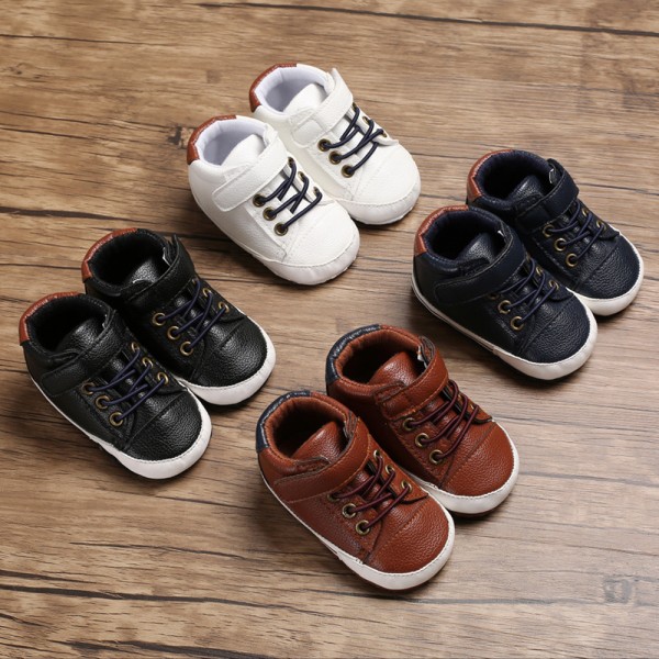 0-1-year-old four seasons baby shoes men's baby soft bottom anti-skid medium high top casual walking shoes support one hair substitute 