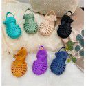 Girls' sandals 2022 new jelly shoes casual children's shoes baby sandals children's Baotou soft soled Roman children's shoes 