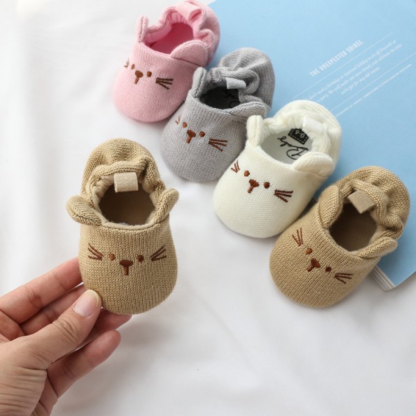 Hansheng cartoon 0-1-year-old infant shoes, baby shoes, knitted wool shoes, baby pre step shoes, spring and autumn style 