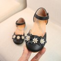 2019 spring Korean girls' fashion student leather shoes girls' Princess Flower soft bottom baby shoes middle and large children's shoes 