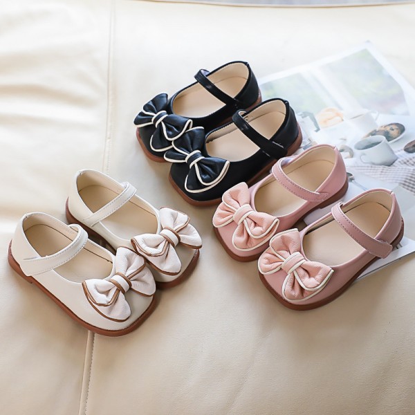 Girls' small leather shoes spring 2022 new princess shoes women's treasure children's shoes soft soled children's shoes spring and autumn single shoes black 