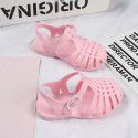 Heli shark new fashion solid color buckle hollowed out cool children's shoes flat bottom leisure daily wear male and female baby sandals 