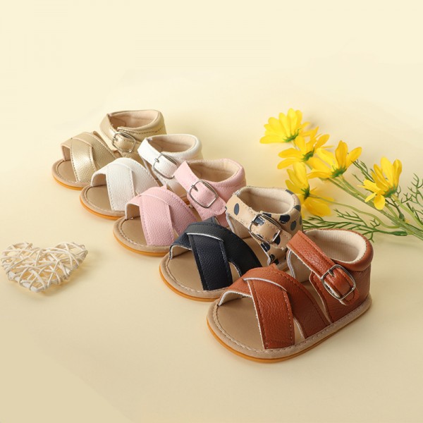 Cross border hot summer baby sandals breathable soft rubber soled walking shoes baby shoes baby shoes directly supplied by manufacturers 
