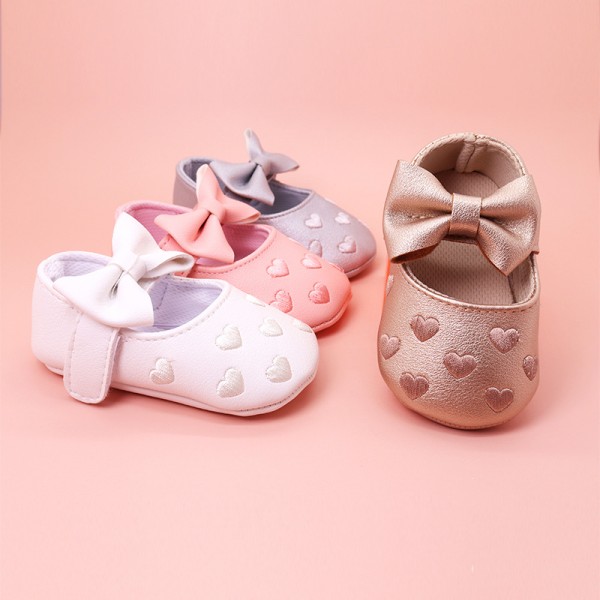 New baby shoes butterfly heart-shaped foreign trade Korean baby shoes toddler shoes princess style comfortable soft soled children's shoes wholesale 