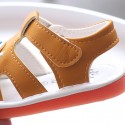 2022 summer new boys' Baotou whistle children's baby sandals 0-1-2 years old leather baby shoes 2206 